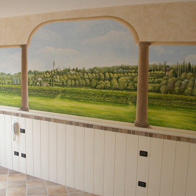 dipinto su parete villa privata Colognola ai Colli (VR)